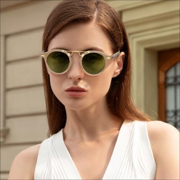 Acetate Polarized Sunglasses for Women Retro Round Eyewear main image 4